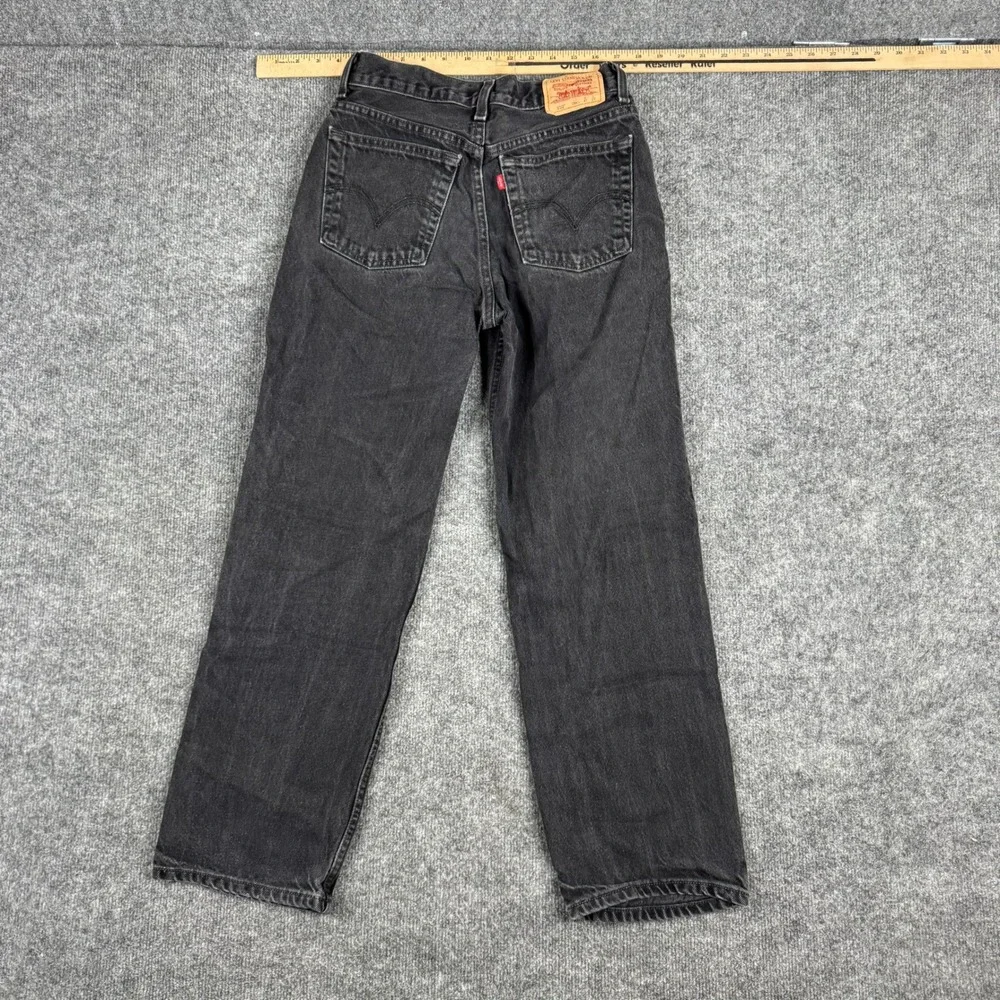 Levi's Jeans Mens Size 18 Slim 550 Relaxed Fit Black Denim Washed Tapered Leg